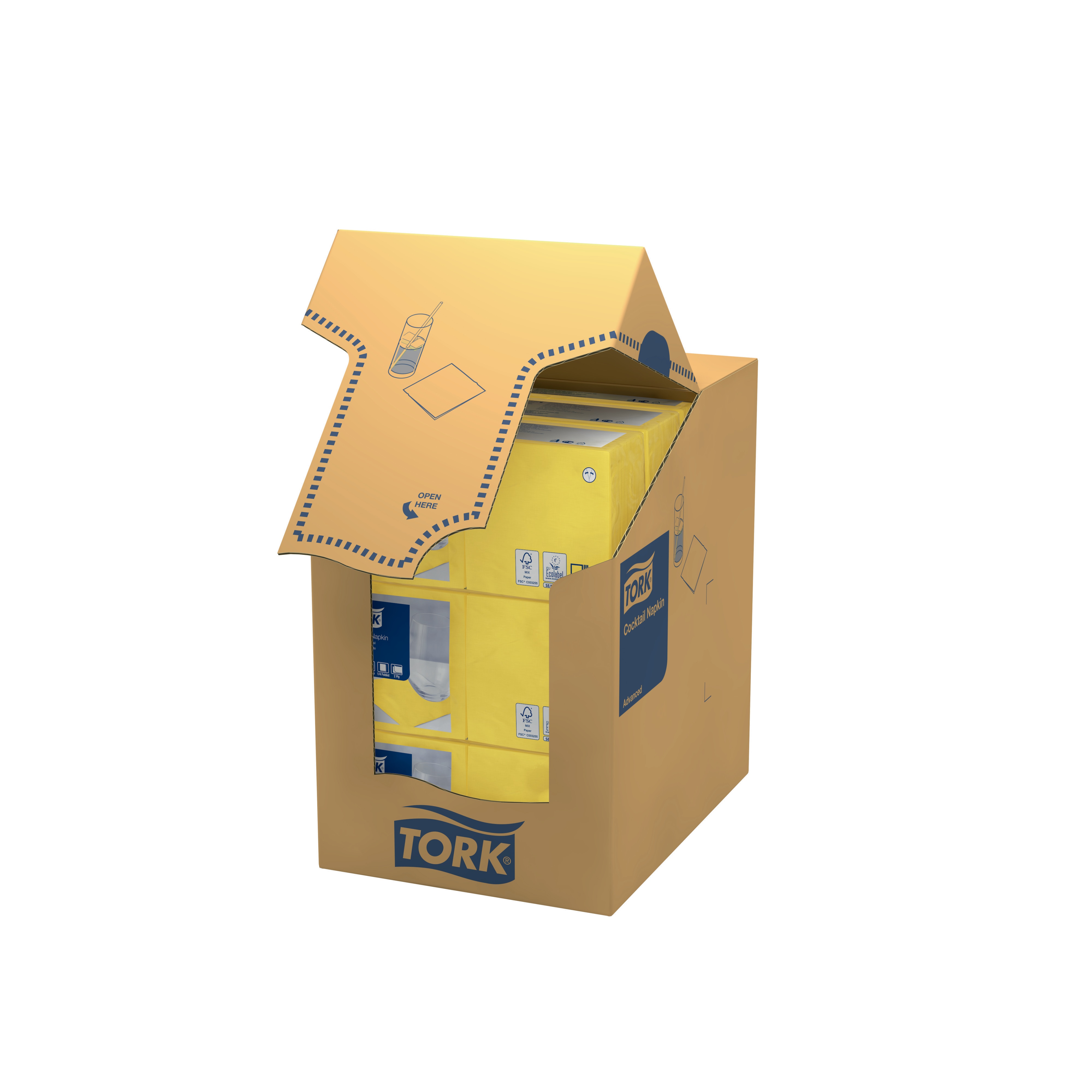 47782339 Желтая коктейльная салфетка Tork  - Вид №2