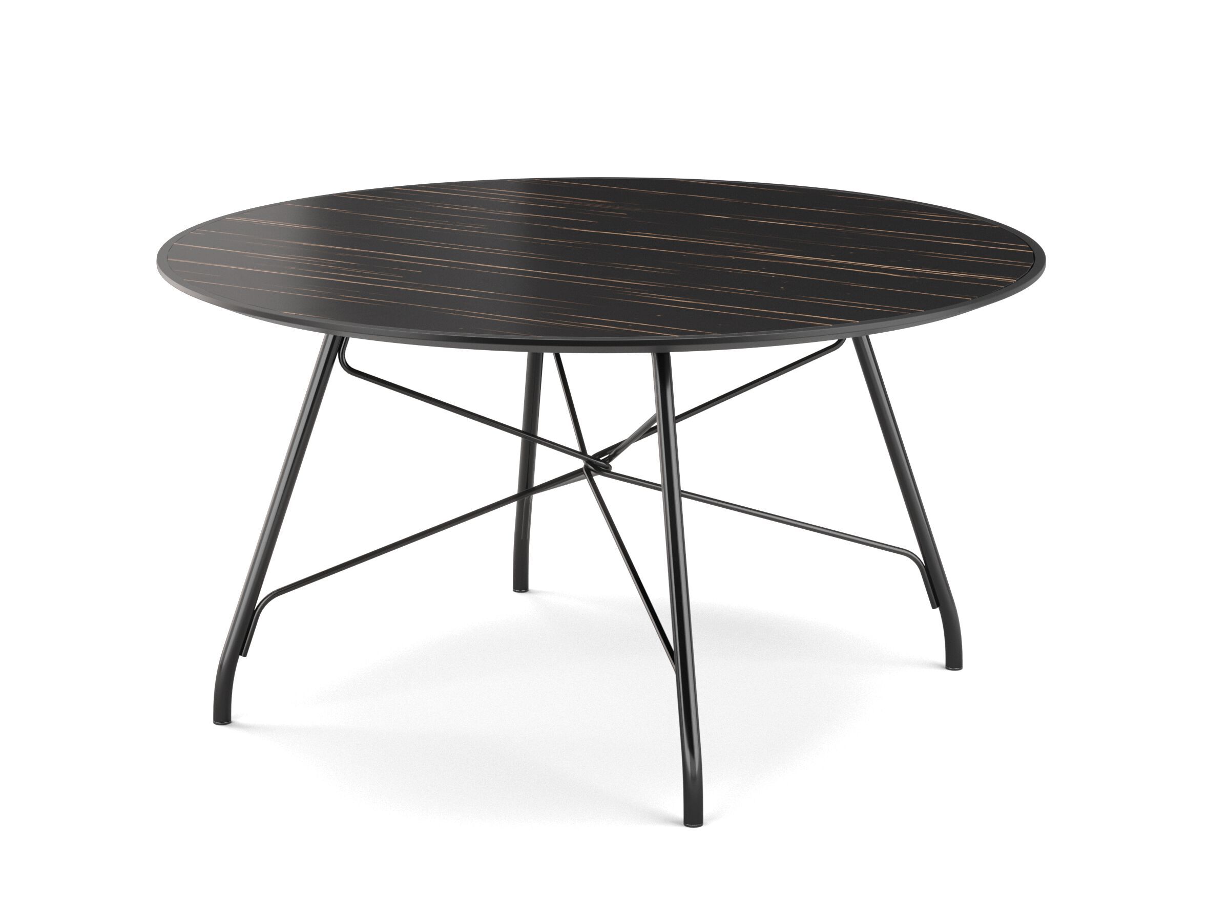 Круглый обеденный стол из нержавеющей стали и дерева PRADDY Metro ARCH-00055769