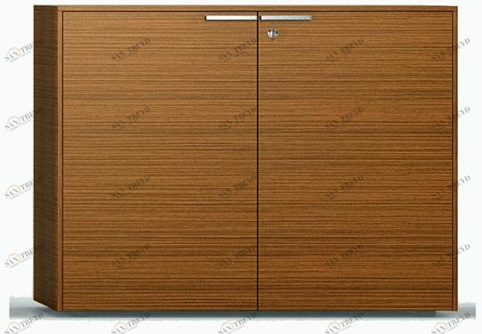 Bralco Низкий офисный ящик для хранения из шпона с распашными дверцами Aba sun-id-1346785