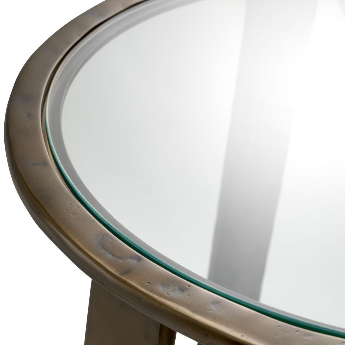 Круглый стеклянный и металлический журнальный столик Eichholtz Cambronne ARCH-00017343 - Вид №3