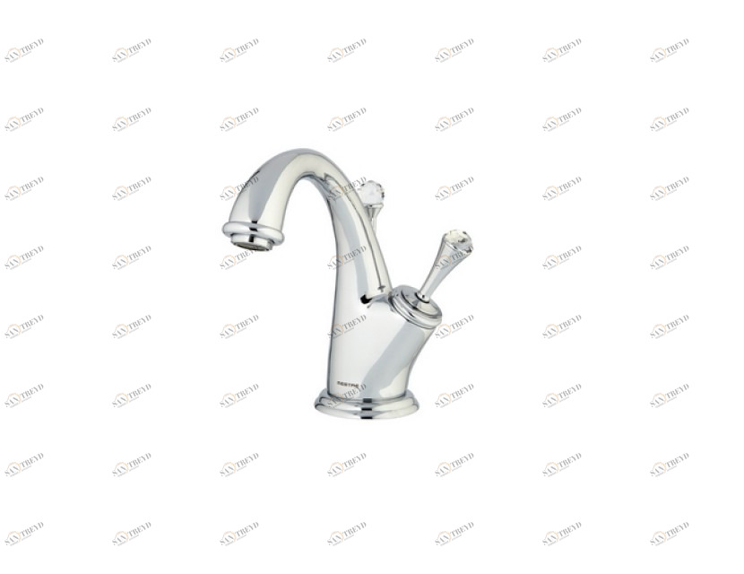 037203.000.30 Смеситель-джойстик-монолевер для раковины с кристаллами сваровски Античная латунь Mestre Pacifica