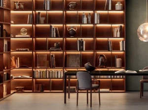 PIANCA Модульный угловой книжный шкаф из дерева Spazioteca