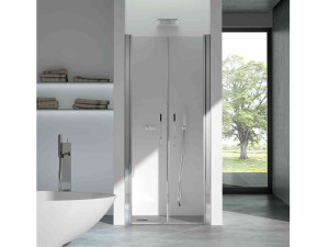 Алюминиевая и стеклянная ниша квадратная душевая кабина с распашной дверью