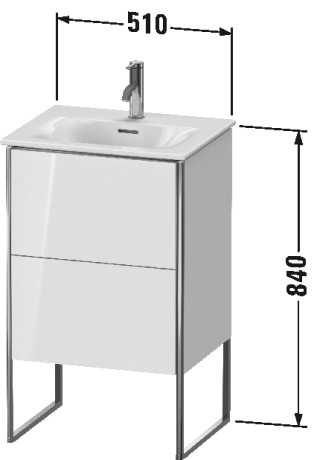 XS452109191 XSquare Тумбочка напольная Серо-коричневый декор Duravit - Вид №1