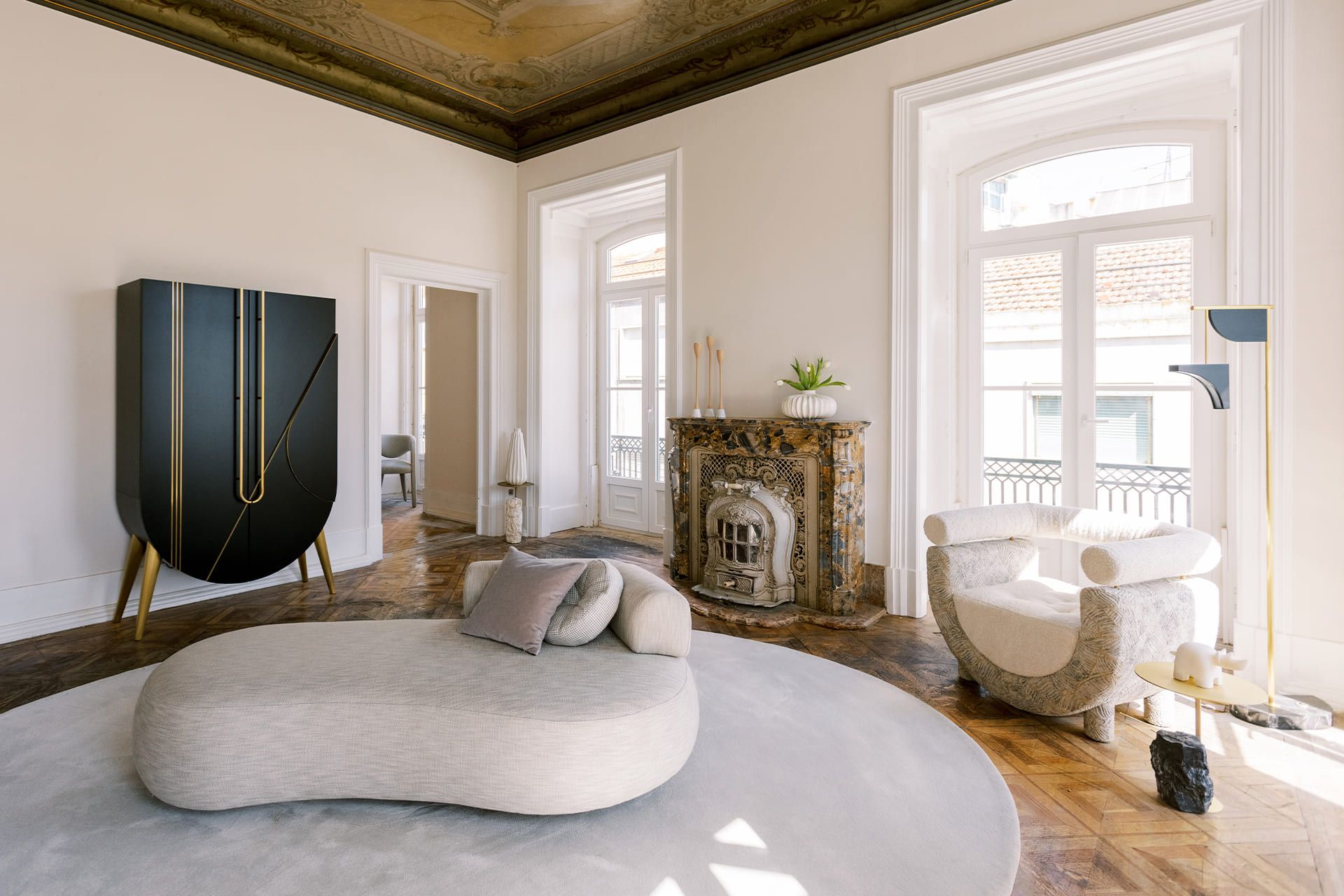 Круглый журнальный столик из латуни и мрамора Порторо Greenapple PICO ARCH-00132826 - Вид №8