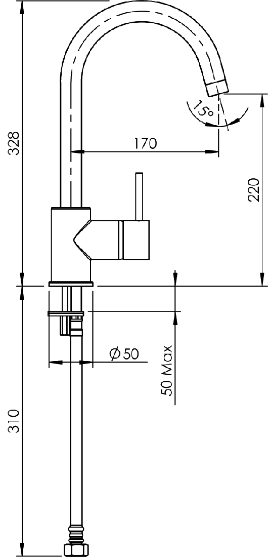 MMKHRCP Смеситель для раковины Minimalist  Methven - Вид №1