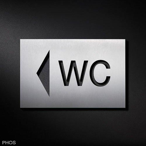 BS0103 Знак пиктограммы wc, стрелка влево PHOS  - Вид №1