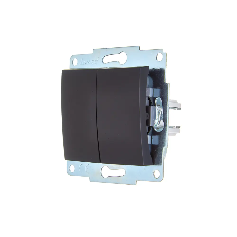 Выключатель встраиваемый Lezard Asti 2 клавиши цвет черный бархат STLM-2036935 - Вид №1