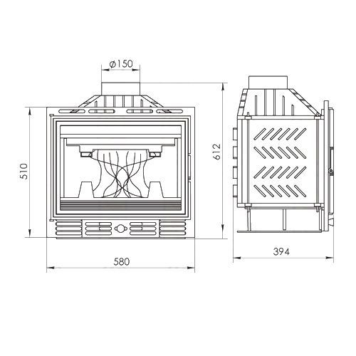 Каминная топка Мета Аврора 600 3856 - Вид №1