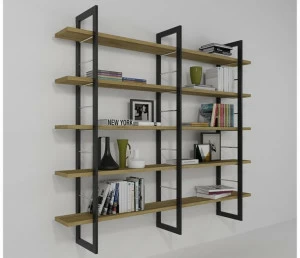 Barel Настенный книжный шкаф из фанерованного дерева и железа