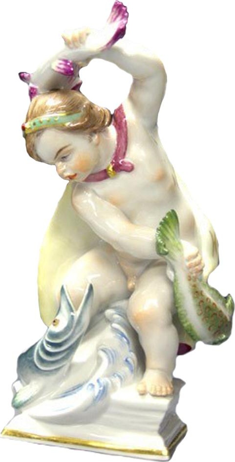 71546 Meissen Фигурка 13,5см "Знак зодиака Рыбы" (Хайнрих Тайн, 1947г.) Фарфор 