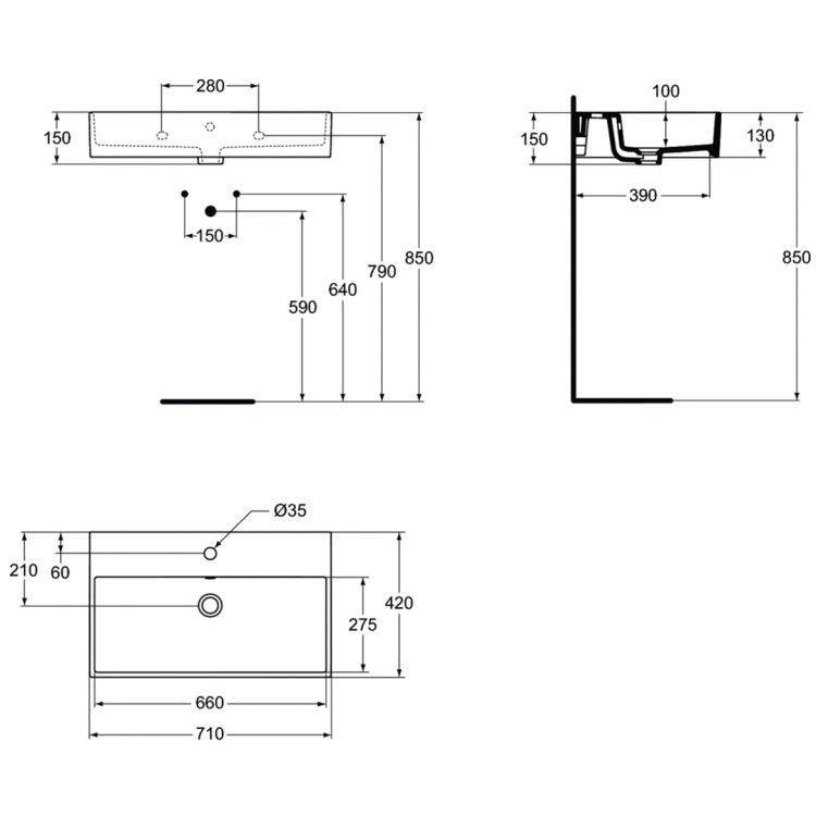 K078201 Раковина 71 см Ideal Standard STRADA - Вид №8