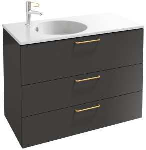 EB2534-R8-M90 Тумба под столешницу 100 см, 3 ящика, золотая ручка JACOB DELAFON ODÉON RIVE GAUCHE