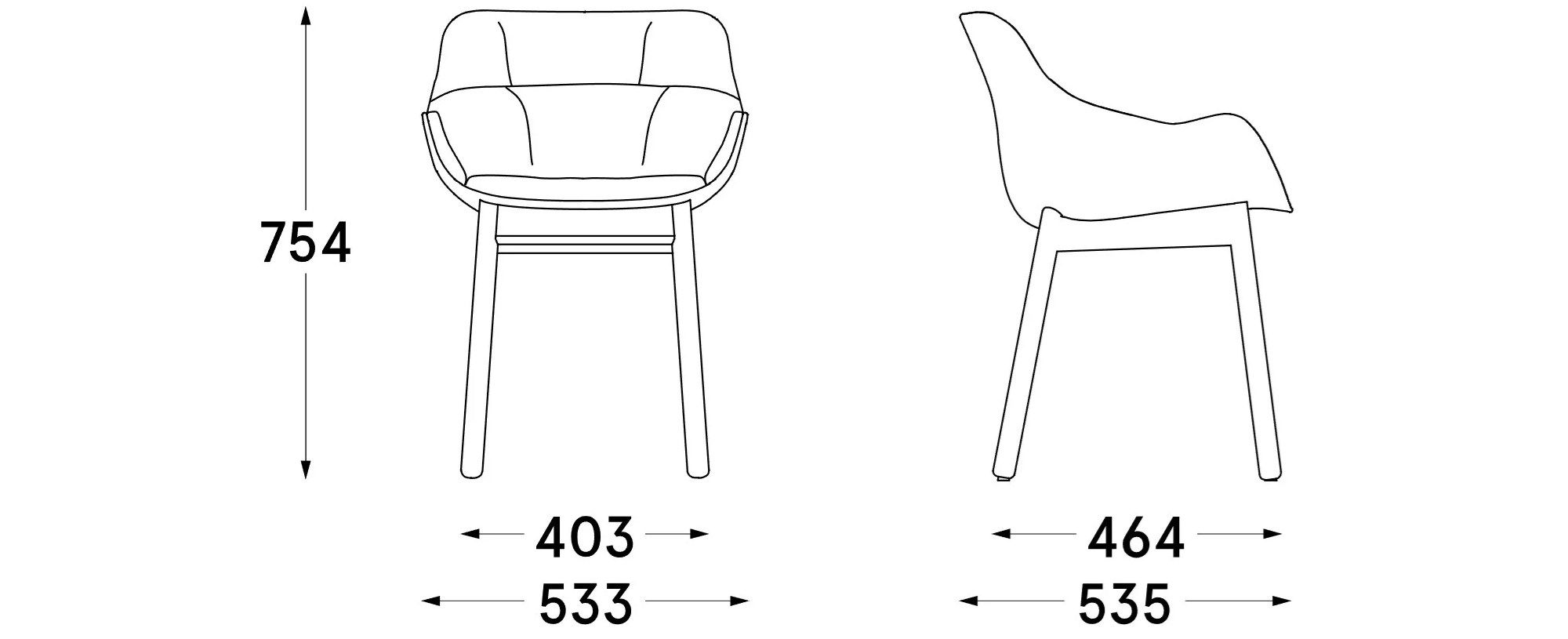 Тканевый стул с деревянной основой и подлокотниками MDD Baltic ARCH-00110088 - Вид №8