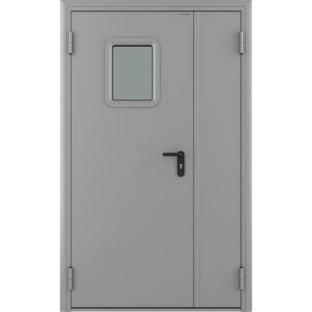 Дверь противопожарная EI60 остекленная 135x205 см левая RAL7035 DOORHAN STLM-2012125