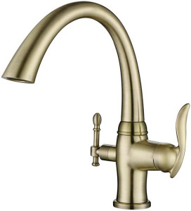 Смеситель ZorG Sanitary ZR 340 YF BR для кухонной мойки, бронза