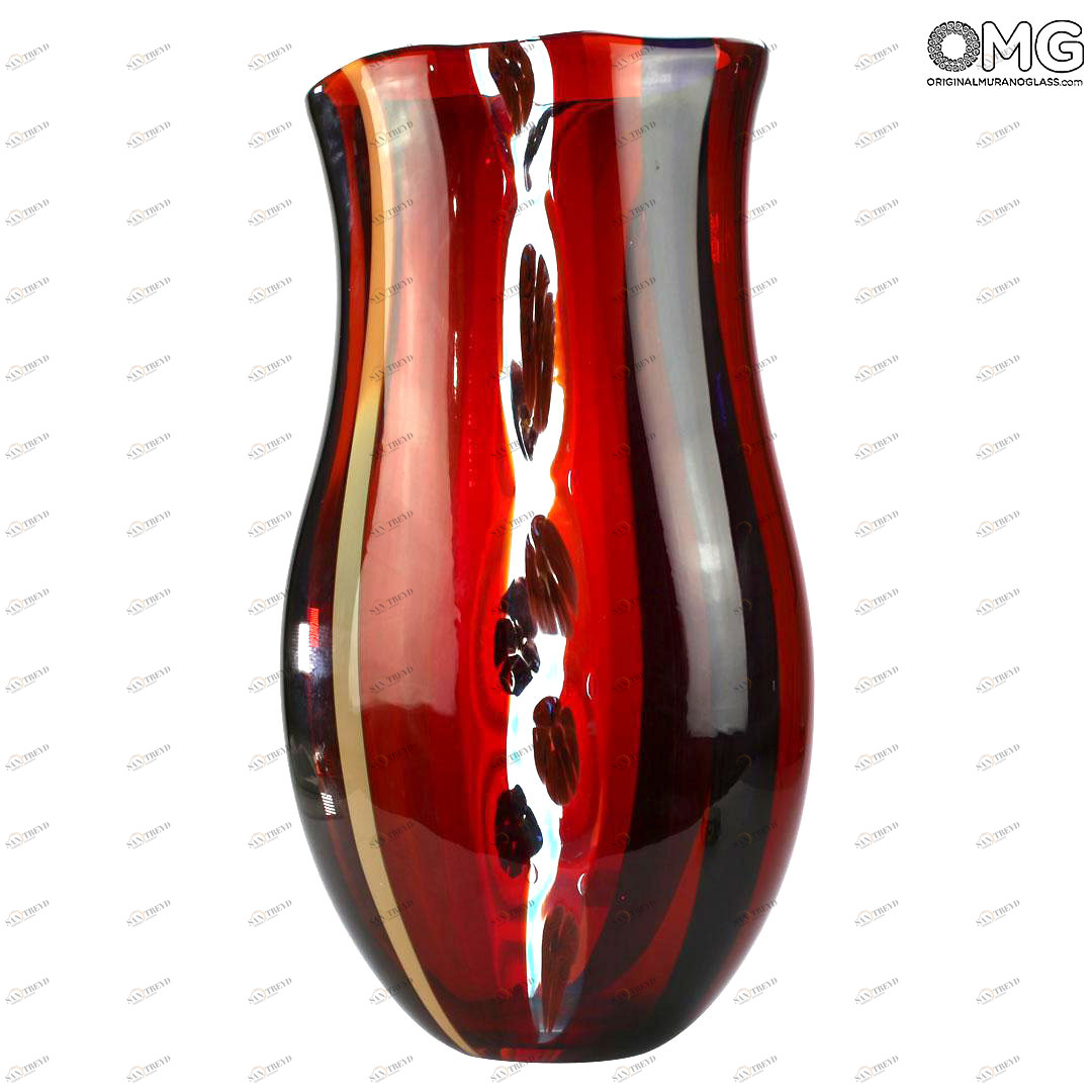 4678 ORIGINALMURANOGLASS Ваза Баттерфлай - Афро Челотто - муранское стекло OMG 22 см 