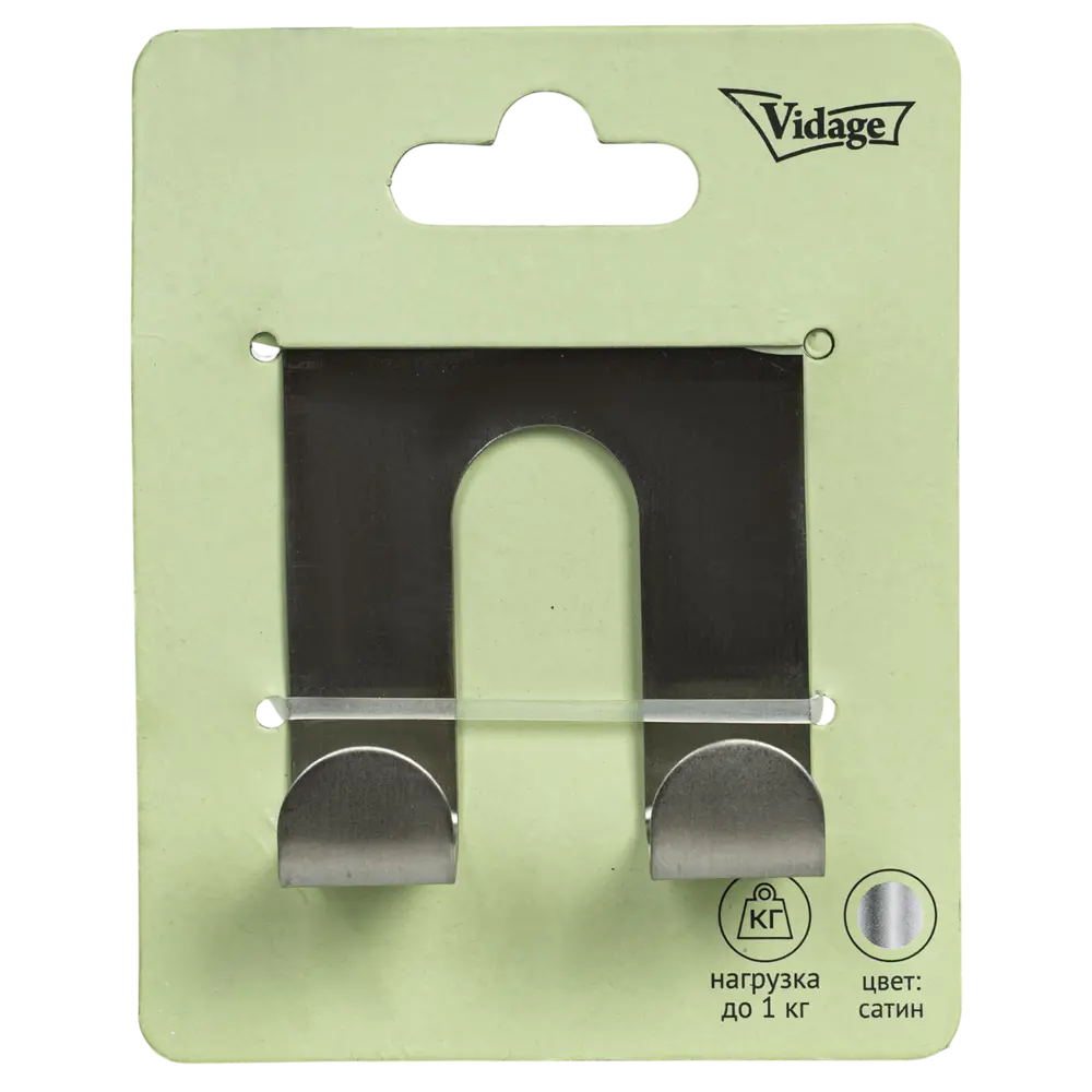 Крючок на дверь Vidage Джингл нержавеющая сталь цвет сатин STLM-2202146 - Вид №2