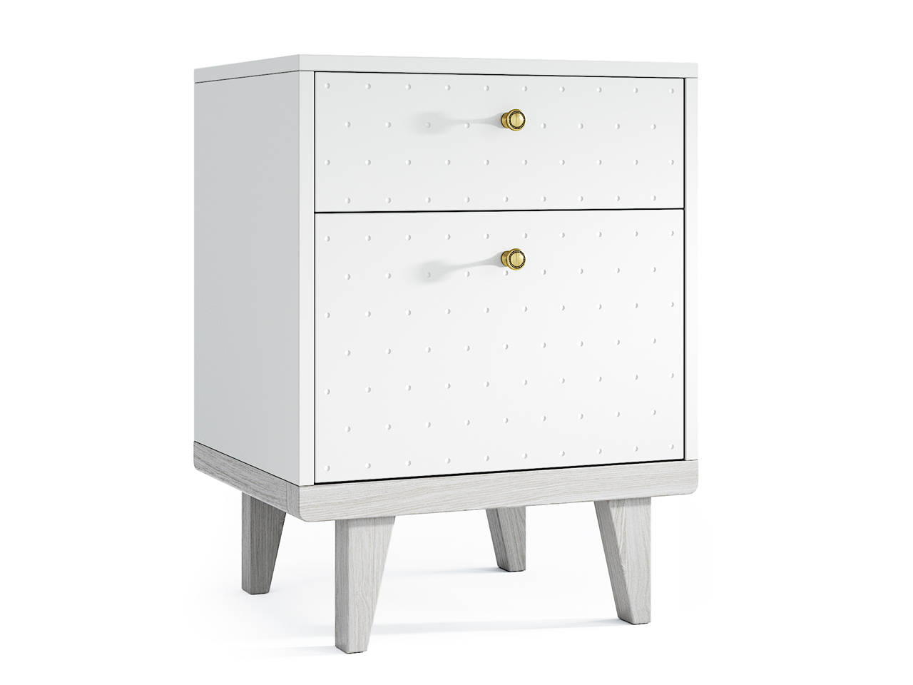 Тумбочка прикроватная белая фрезеровка с 2 ящиками Thimon THE IDEA  210325 Белый  - Вид №1