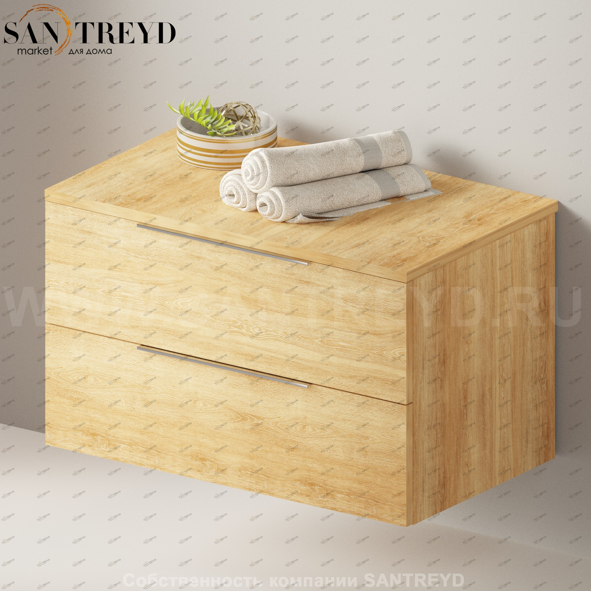 Flaminia BOX Настенная тумба 85 см с 2-мя ящиками BX429.WQ Ceramica Flaminia BX429WQ