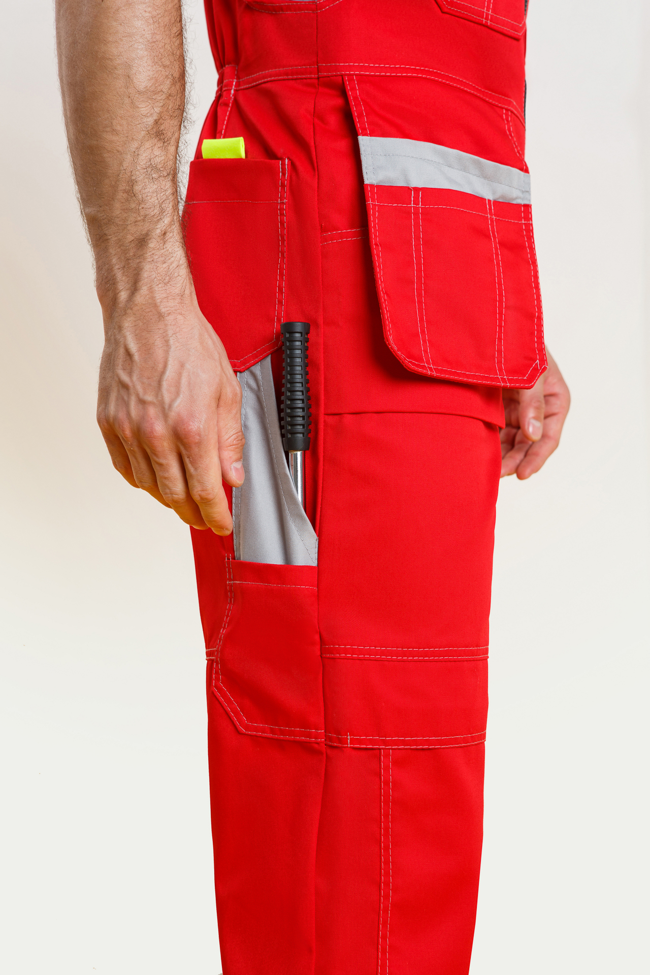 65320 Костюм "Профессионал-2" красный-светло-серый  Летняя спецодежда  размер 60-62/170-176  - Вид №13