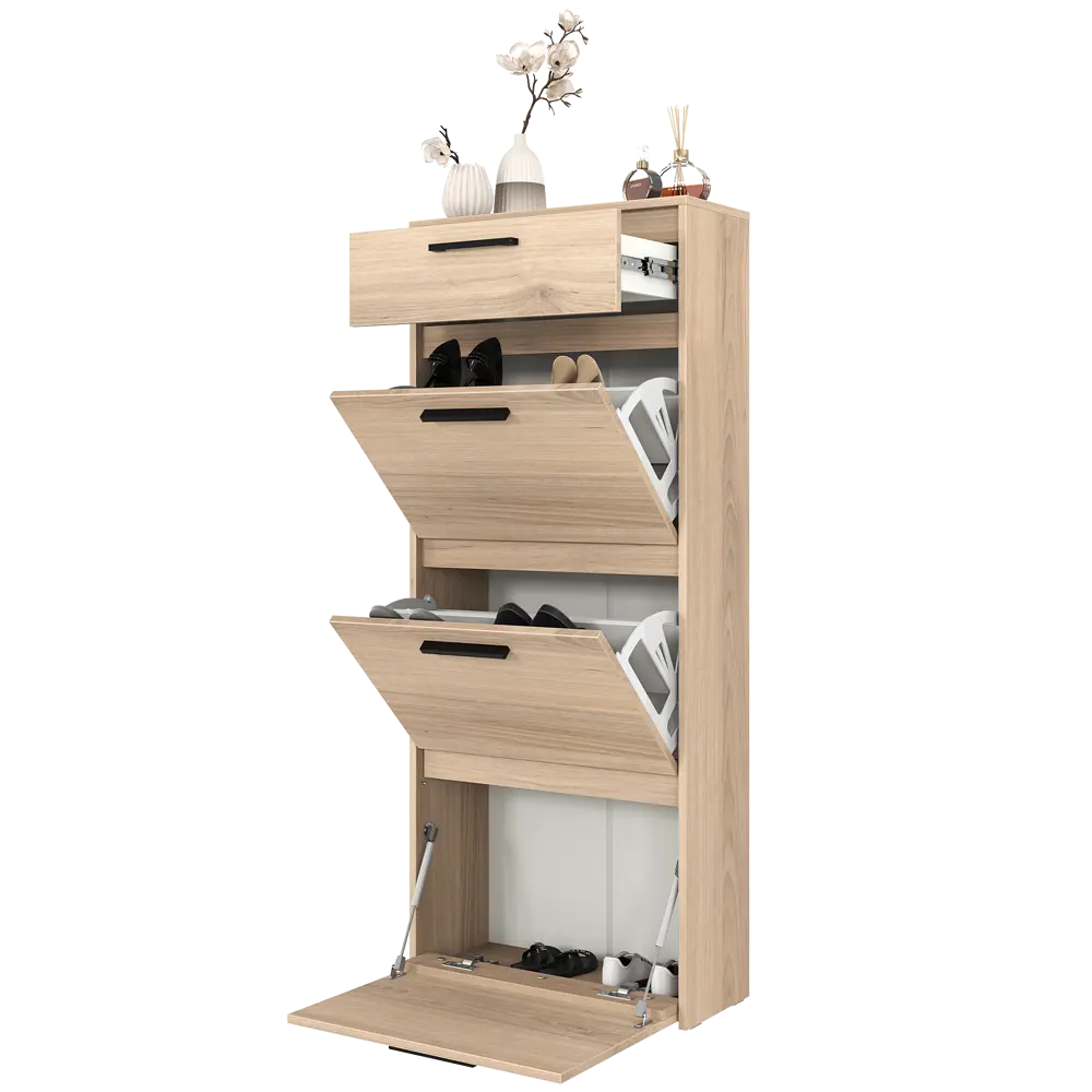 Шкаф для обуви Лион 60x143.5x24 см 3 ящика ЛДСП цвет дуб комано Santreyd STLM-2130643 - Вид №10