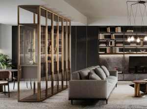 Алюминиевый и стеклянный шкаф