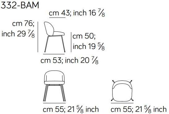 AMURA Стул из ткани или кожи с металлической основой Monnalisa Am099.332-bam - Вид №5