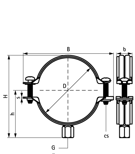 3008070 Bifix® G2 Хомуты (M8/10) (BUP1000) для изолированных, стальных, медных, чугунных и пластиковых (многослойных) труб walraven  - Вид №1