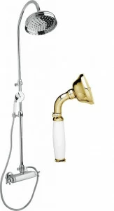Душевая стойка с термостатическим смесителем, верхним и ручным душем CEZARES GOLF-CD-T-03/24