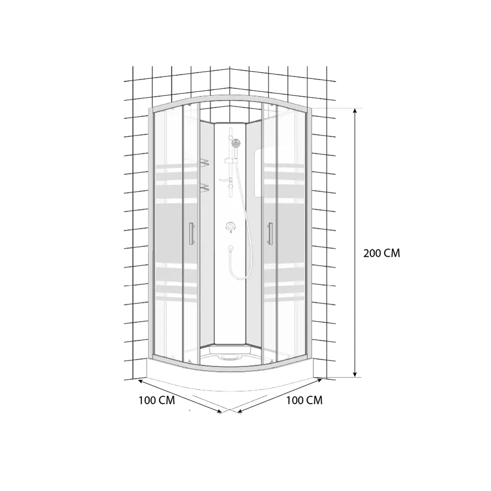 Душевая кабина Несс 1/4 низкий поддон 100x100 см Santreyd STLM-2138809 - Вид №11