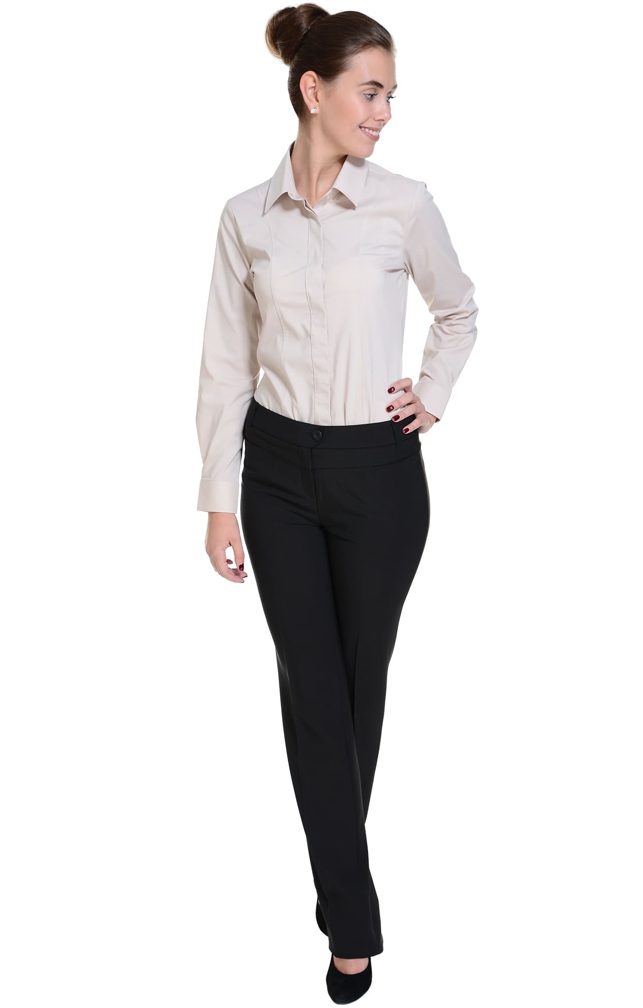 62497 Рубашка женская  beige El-Risto  Корпоративная одежда  размер 40 (XS)  - Вид №8