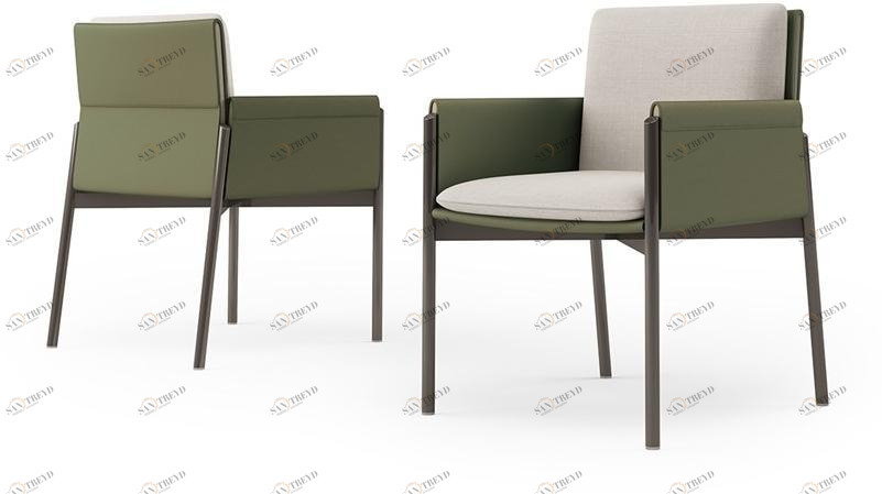 Turri Кресло с подлокотниками, обитыми кожей и тканью Zenit sun-id-1369241