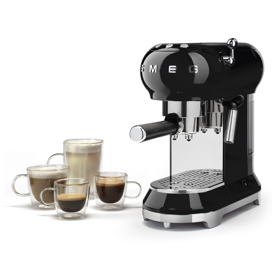 Кофемашина-эспрессо Smeg, черная ECF01BLEU - Вид №3