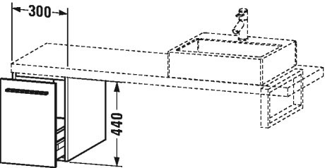XL543009191 Шкафчик для консоли X-Large #XL5430 300 x 548 мм Серо-коричневый декор Duravit - Вид №1