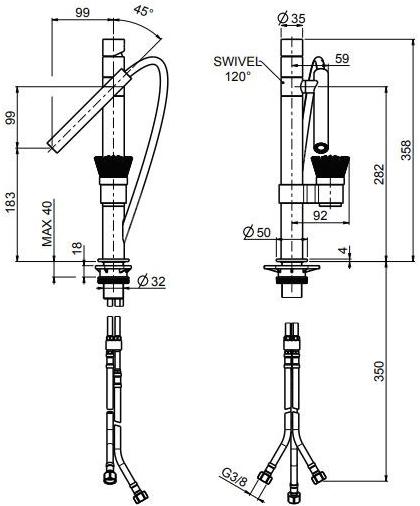 Quadrodesign Смеситель для кухни с вытяжным душем Kitchen inox sun-id-1493593 - Вид №5