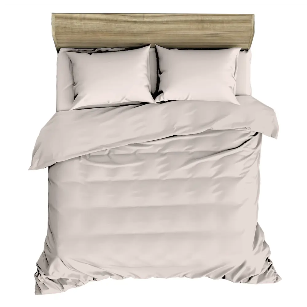 Комплект постельного белья НТК полутораспальный из полисатина в нежном бежевом цвете 89404964 STLM-1569710 - Вид №1