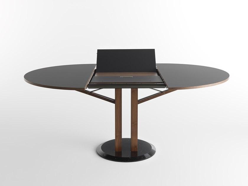 Casamania & Horm Круглый раздвижной стол из мрамора, массива дерева и феникса sun-id-1461277 - Вид №1