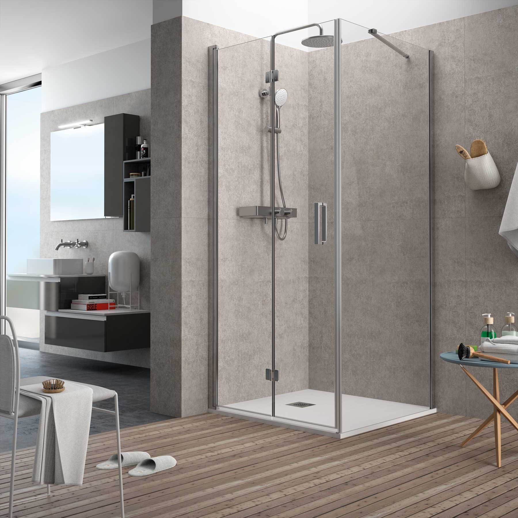 26736 SALGAR Душевая перегородка ODENSE фиксированная боковая Прозрачная 662-682 x 2000 мм