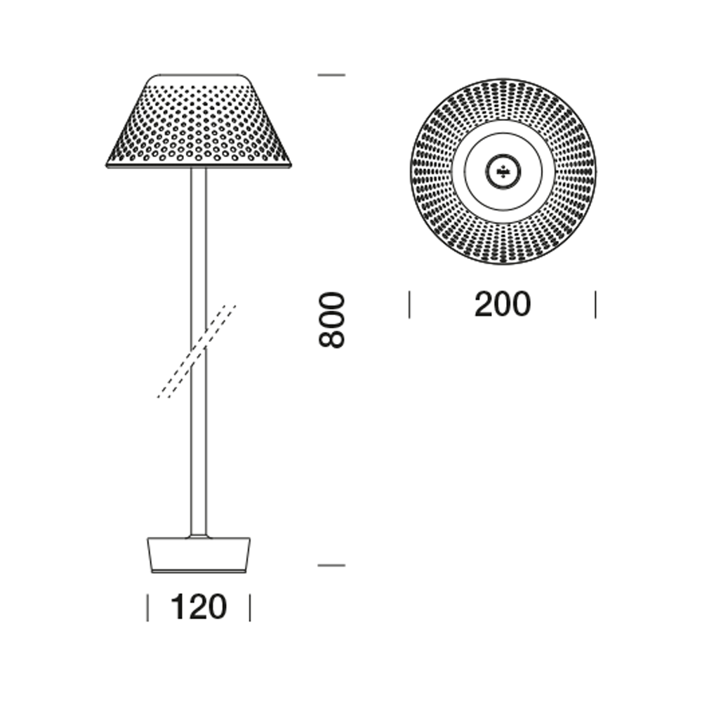 3240216 Мобильный светильник Platek MESH Paletto  MESH H. 800 mm - LED 3000K 87°  - Вид №6