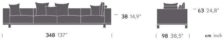 Kettal 4-местный тканевый садовый диван Molo #42470 - Вид №1