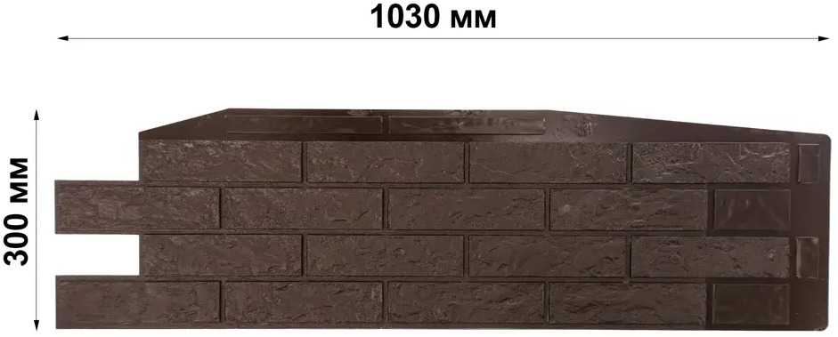 91029470 Панель ПЭТ Локопласт Кирпич ломанный 1030x300x0.55мм 0.25м² шоколад STLM-0449029