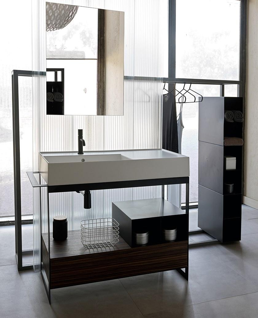 Scarabeo Ceramiche Тумба под умывальник из металла с вешалкой для полотенец Solid sun-id-1377566 - Вид №10