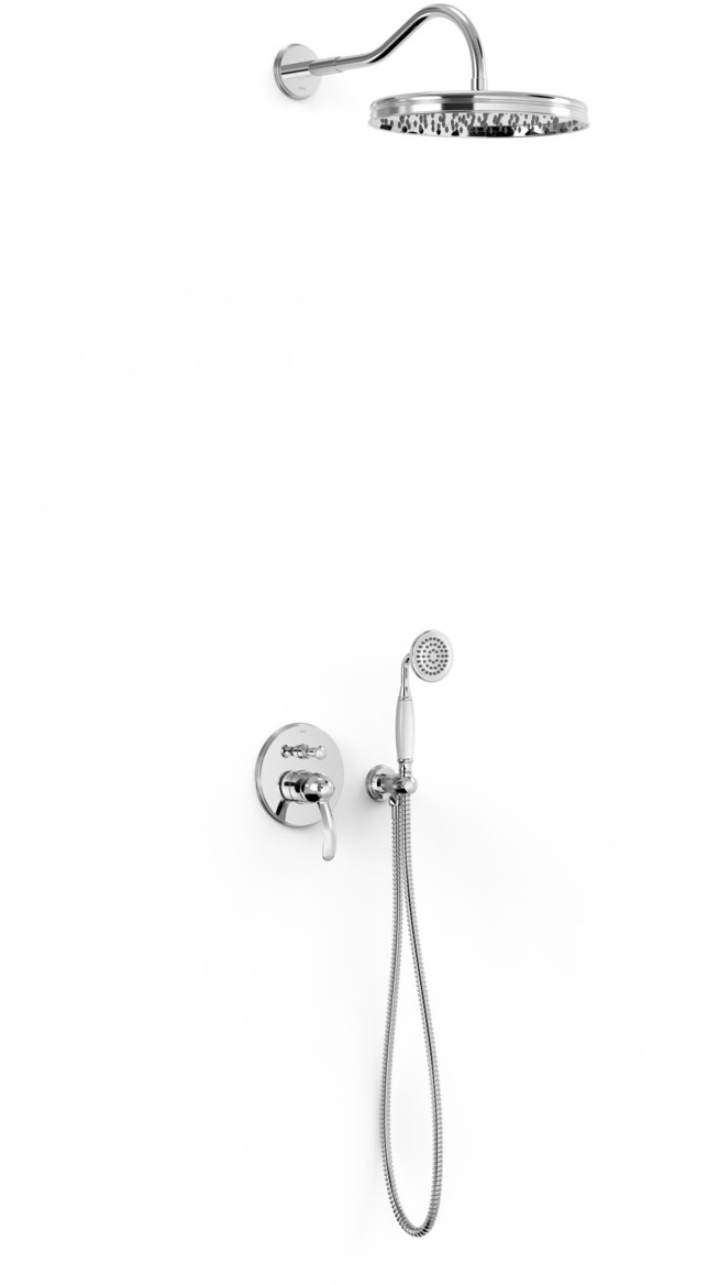 Комплект 2-ходового скрытого смесителя для душа TRES CLASIC с одной ручкой-24218003 TRES