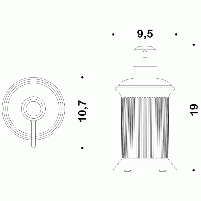 B9336 HPS Дозатор для жидкого мыла настольный (золото) COLOMBO HERMITAGE Colombo Design - Вид №3