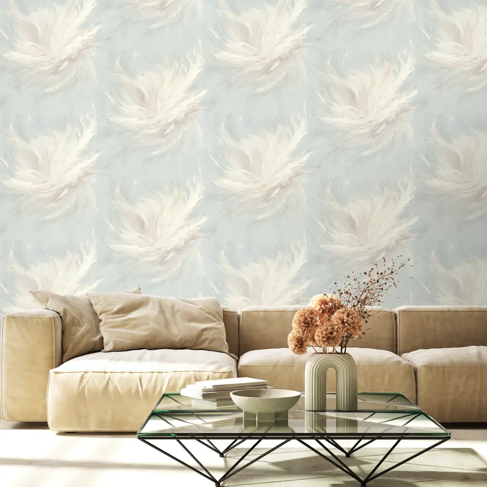 Обои флизелиновые Euro Decor Flora серые с цветочным рисунком 1.06 м 89437888 STLM-1580150 - Вид №3