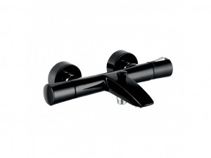 351018638 смеситель для ванны и душа с термостатом KLUDI ZENTA черный/хром