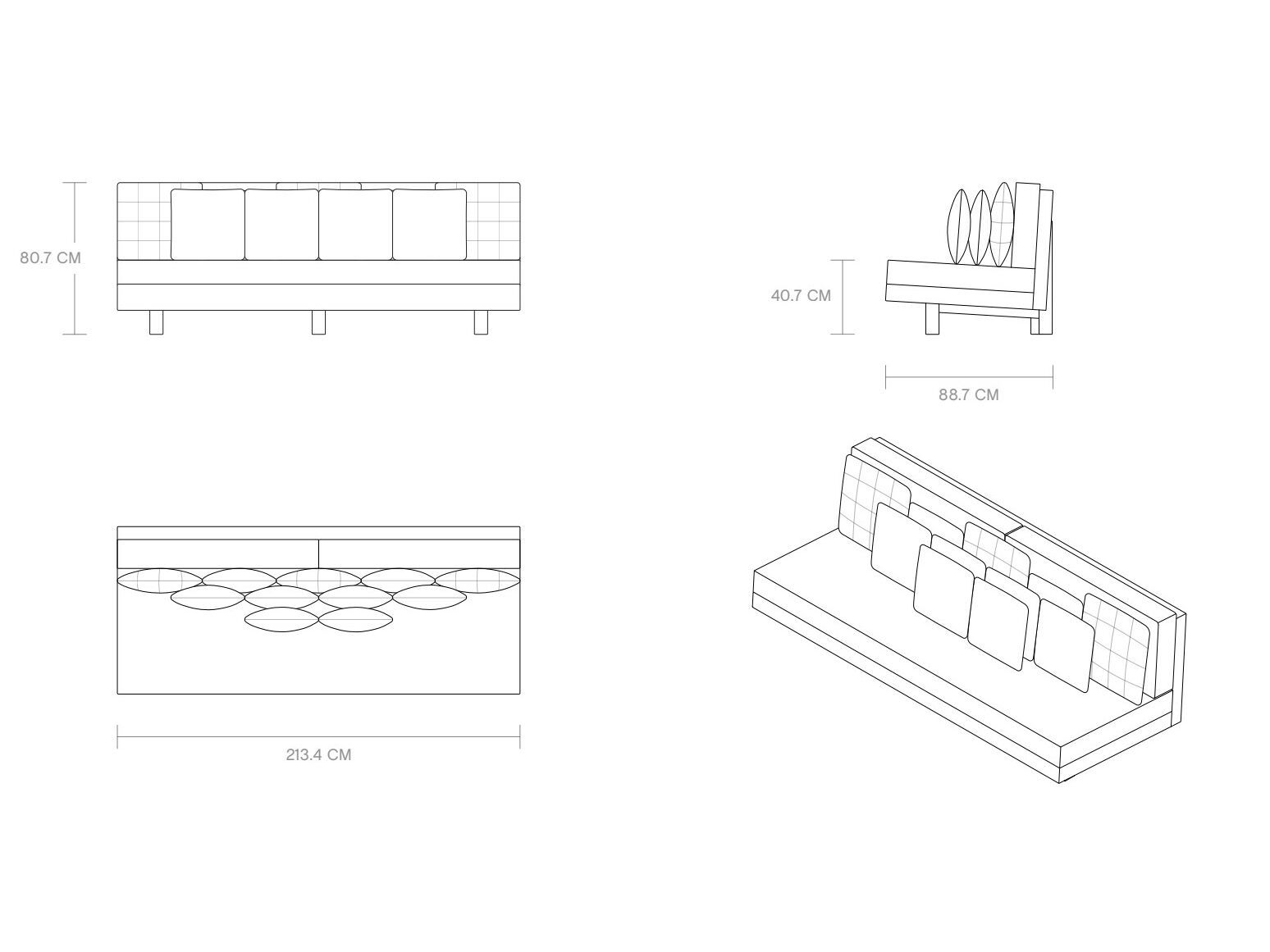 3-местный тканевый диван Phantom Hands Джеффри Бава ARCH-00115348 - Вид №3