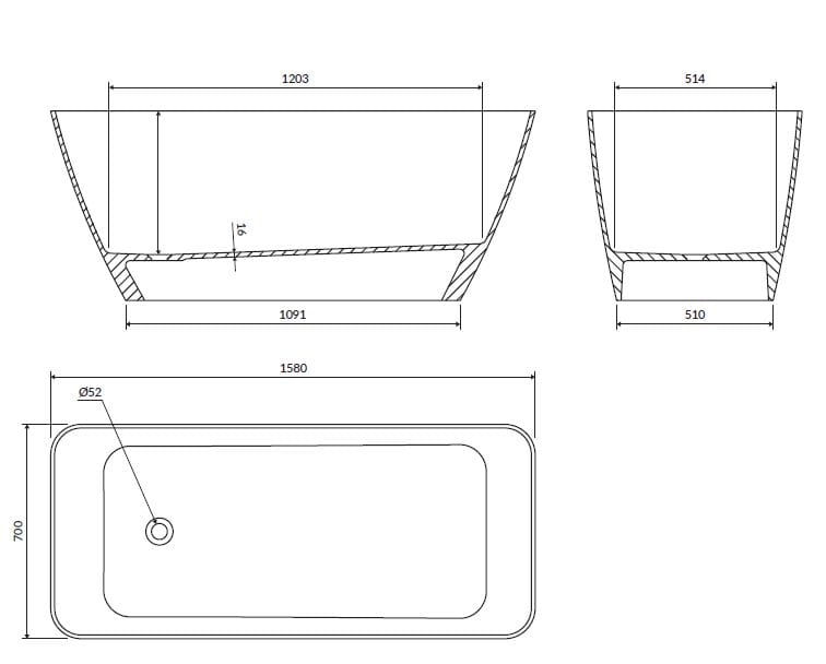 Ванна в центре комнаты из композитного материала OMNIRES Parma M+ ARCH-00053419 - Вид №4