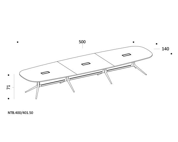 Регулируемый по высоте прямоугольный стол для совещаний с системой кабельной втулки ICF NoTable ARCH-00036629 - Вид №19